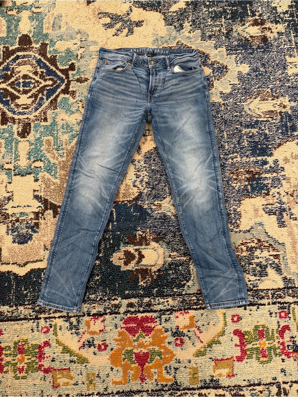 American Eagle Men's Athletic Skinny Blue Washed Jeans